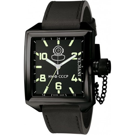 Reloj INVICTA 7189 Men's Signature Collection Russian Diver Black Ion Plated GMT Watch