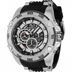 Reloj 37014 Invicta Men's Speedway Chronograph 52MM Case Silver Tone Black Silicone B Watch