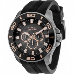 Reloj 35741 Invicta Men's Pro Diver 50MM Gunmetal Case Black Rose Gold Tone 100M W R Day Date Watch