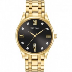 Reloj 97D108 Bulova Men's Classic Stainless Steel Watch Diamonds Day Date