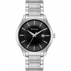 Reloj 96B267 Bulova Men's Classic Stainless Steel Watch, Black Textured Dial
