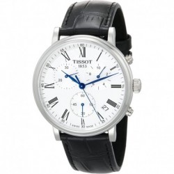 Reloj T1224171603300 Tissot Mens Carson Premium Chronograph 316L Stainless Steel case Swiss Quartz Watch, Black, Leather, 20