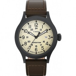 Reloj Expedition Timex Men's T49963 Brown Leather Analog Quartz Dress Watch