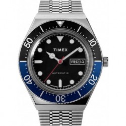 Reloj TW2U29500ZV Timex 38 mm M79 Black Blue Auto Silver Case Dial Bracelet