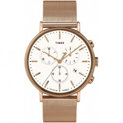 Reloj TW2T37200 Timex Unisex Chronograph Watch The Fairfield Stainless Steel Mesh Strap