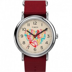 Reloj TW2V29900 Timex Men's Weekender Quartz Nylon Strap, Red, 20 Casual Watch Model
