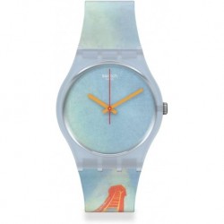 Reloj GZ357 Swatch Gent Standard Quartz Silicone Strap, Blue, 16 Casual Watch Model
