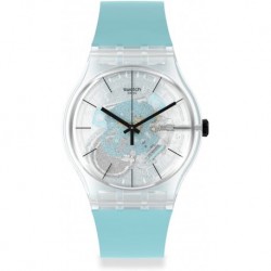 Reloj SO29K105 Swatch New Gent BIO SOURCED Quartz Silicone Strap, Blue, 18 Casual Watch Model