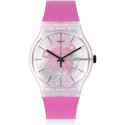Reloj SO29K107 Swatch New Gent BIO SOURCED Quartz Silicone Strap, Pink, 18 Casual Watch Model