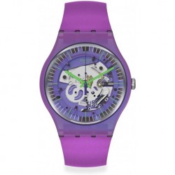 Reloj SUOM115 Swatch New Gent Quartz Silicone Strap, Purple, 20 Casual Watch Model