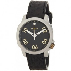 Reloj Nixon A4712222-00 Hombre Ranger 40 Leather Black/Brass (Importación USA)
