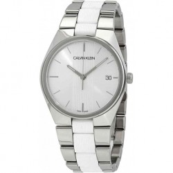 Reloj K9E211K6 Calvin Klein Contrast Stainless Steel White Silicone One Size