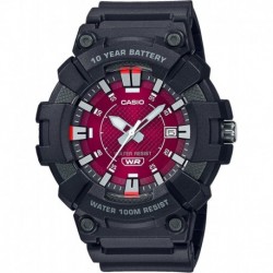 Reloj MW610H 4AV Casio Men's HD Tough Series 100M Black Resin B Red Dial 3 Hanf Analog Watch
