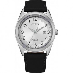 Reloj AW1640 16A Citizen Men's Titanium Quartz Watch Leather Strap, Black, 22 Model