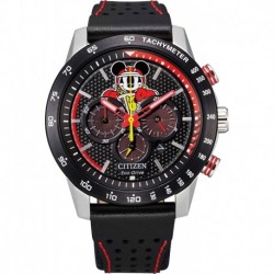 Reloj CA4439 07W Citizen Eco Drive Disney Mens Watch, Stainless Steel Leather strap, Mickey Mouse, Black Model