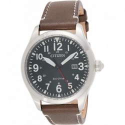Reloj BM6838 25X Citizen Eco Drive Green Dial Brown Leather Men's Watch