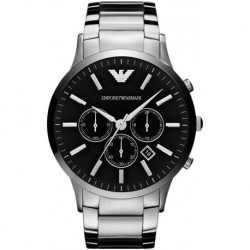 Reloj AR2460 Emporio Armani Sportivo Chronograph Black Dial Steel Mens Watch