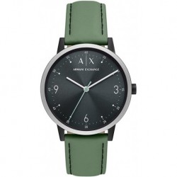 Reloj AX2740 Armani Exchange Men's Cayde Stainless Steel Quartz Watch Leather Strap, Green, 20 Model