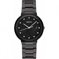 Reloj SUR489 Seiko Men's Japanese Quartz Dress Watch Stainless Steel Strap, Black, 10 Model