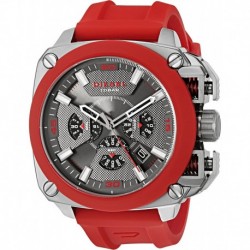 Reloj DZ7368 Diesel Men's 'BAMF' Quartz Stainless Steel Silicone Casual Watch, Color:Red Model