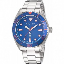 Reloj NAPFWS221 Nautica Men's Quartz Stainless Steel Strap, Silver, 22 Casual Watch Model