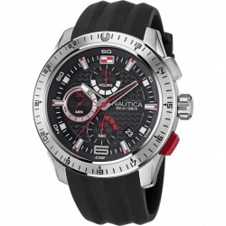 Reloj NAPNSF109 Nautica Men's NST 101 Grey Black Silicone Strap Watch