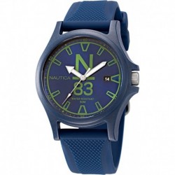 Reloj NAPJSS223 Nautica Men's Quartz Silicone Strap, Blue, 20 Casual Watch Model