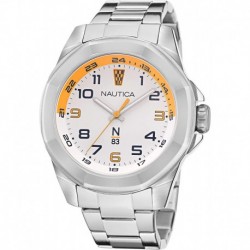 Reloj NAPTBS210 Nautica N83 Men's Tortuga Bay Silver Tone White SST Bracelet & Blue Silicone Strap Watch