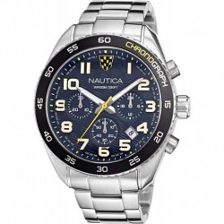 Reloj NAPKBS227 Nautica Men's Key Biscane Grey Blue SST Bracelet Watch