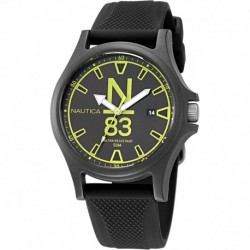 Reloj NAPJSS221 Nautica Men's Quartz Silicone Strap, Black, 20 Casual Watch Model