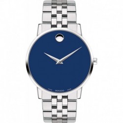 Reloj 607212 Movado Men's Museum Stainless Steel Watch a Concave Dot Dial, Silver Blue Model