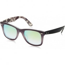 Gafas Ray Ban Wayfarer RB 2140F 11994J Grey Plastic Sunglasses Green Gradient Mirrored Lens