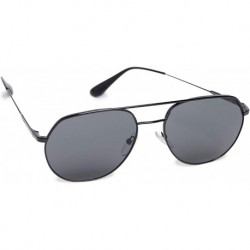 Gafas Prada PR 55US 1AB5S0 Black Metal Pilot Sunglasses Grey Lens