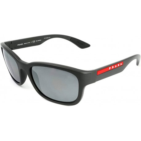 Gafas Prada Linea Rossa PS 05VS Men's Sunglasses Grey Rubber Polar Dark Mirror Silver 57