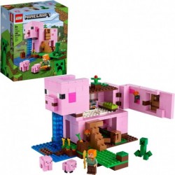 LEGO Minecraft The Pig House 21170 Toy Featuring Alex, a Creeper Shaped Like Giant Pig, New 2021 490 Pieces