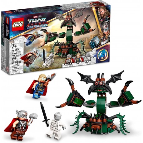 LEGO Marvel Attack on New Asgard 76207 Building Kit Thor Construction Toy 2 Minifigures for Kids Aged 7 159 Pieces