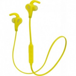 Audífonos JVC Yellow Grey Wireless Water Resistant Pivot Motion Sport Headphone Locking Ear Fit HA ET50BTY