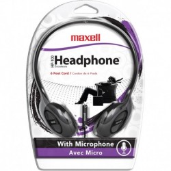 Audífonos Maxell HP 100 On Ear Headphones Microphone, Black