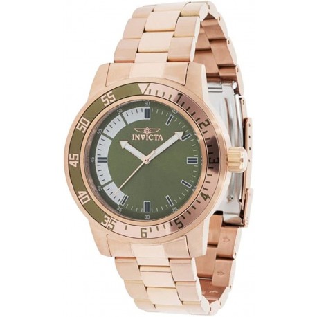 Reloj 38598 Invicta Rose Gold Hardware Green Dial Specialty Men's Watch 45mm