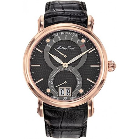 Reloj H7022PN Mathey Tissot Retrograde 1886 Quartz Black Dial Men's Watch