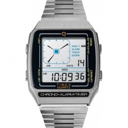 Reloj TW2U72400V3 Timex Q LCA Reissue Digital 33mm Silver