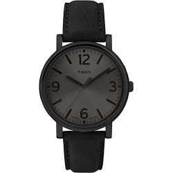 Reloj T2P528 Timex Unisex Quartz Watch Black Dial Analogue Display Leather Strap