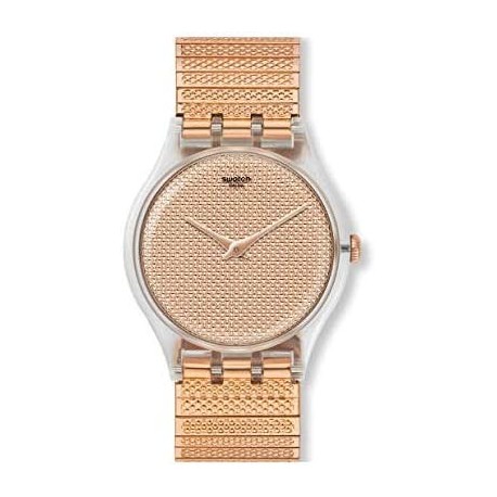 Reloj SUOK134A Swatch Men's Quartz Watch Stainless Steel Strap, Rose Gold, 20 Model