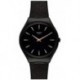 Reloj SYXB101 Swatch Men's Swiss Quartz Watch Real Leather Strap, Black, 12 Model