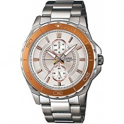 Reloj MTD1077D Casio Men's 7AV Analog Quartz Battery Stainless Steel Silver Watch