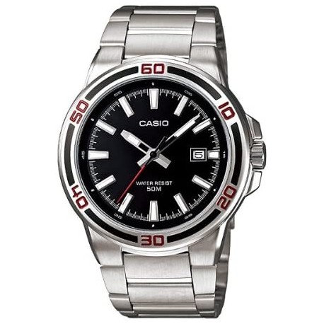 Reloj MTP1329D 1AV Casio Men's Core Black Stainless Steel Quartz Watch