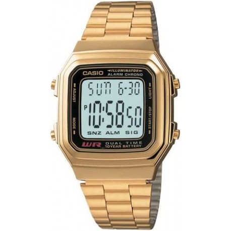 Reloj A178WGA 1ADF Casio Mens Digital Vintage Quartz Gold Tone B Dial