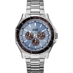 Reloj W0479G2 Guess 45mm Silver Steel Bracelet & Case Mineral Men's Watch