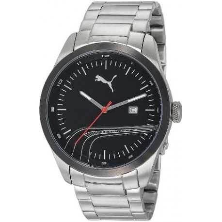 Reloj PU102531004 Puma Stripe Black Silver Watch