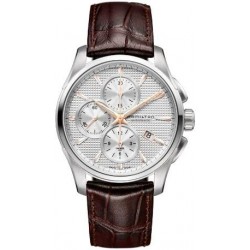 Reloj H32596551 Hamilton Jazzmaster Silver Dial SS Leather Chrono Automatic Male Watch